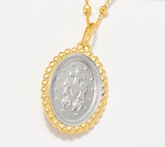 David Markstein Sterling Silver Two Tone Miraculous Medal Medallion 18" Necklace